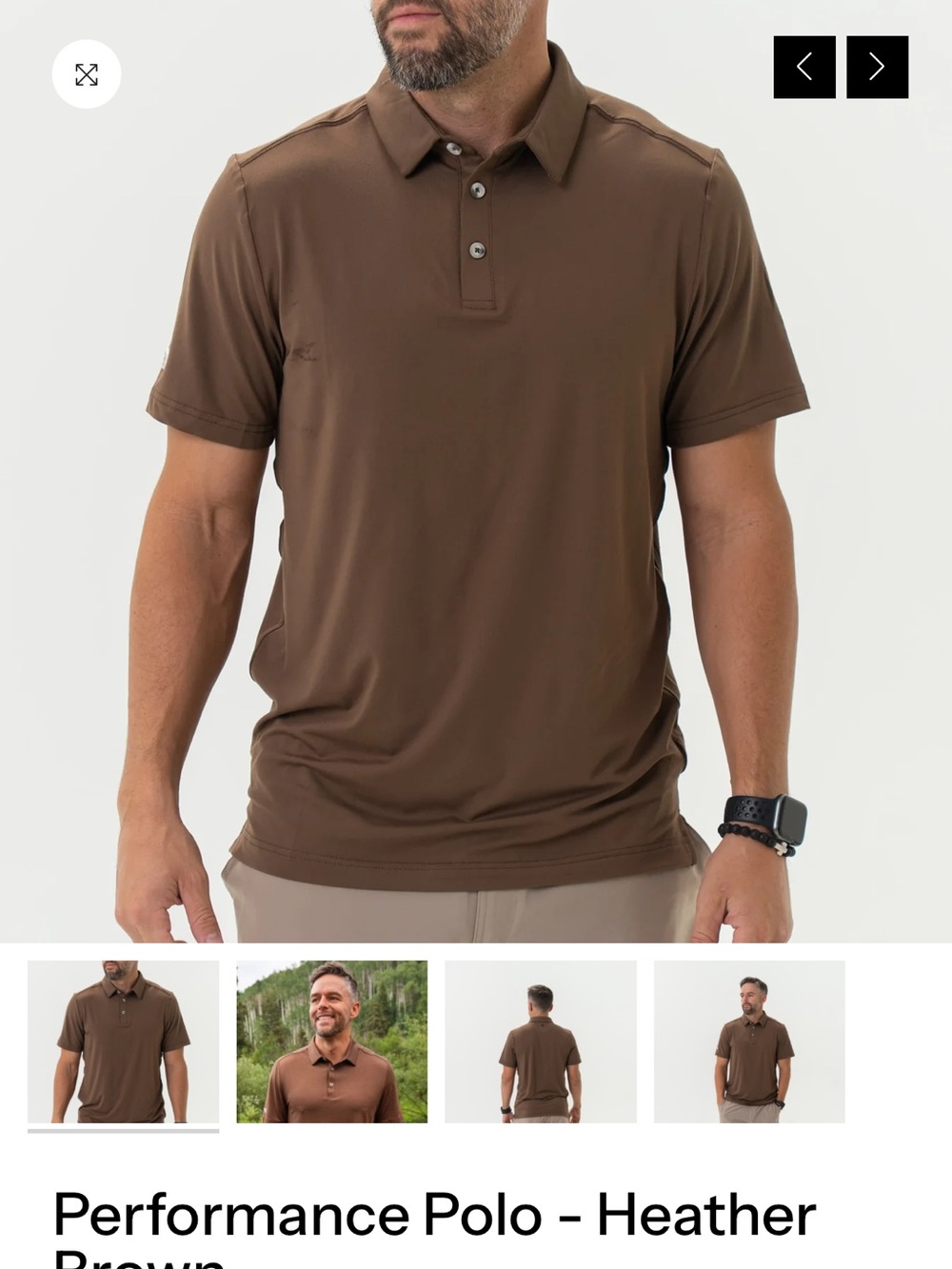 BURLEBO Heather Brown Men’s Polo